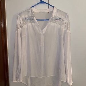 Tahari White Lace Blouse